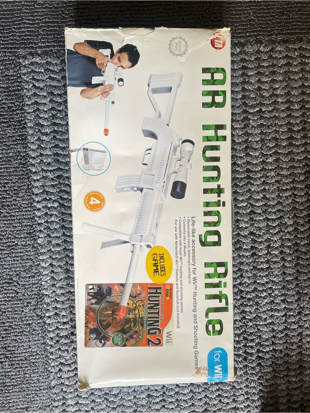 White AR Hunting Rifle VR Accessory Shell for Wii
